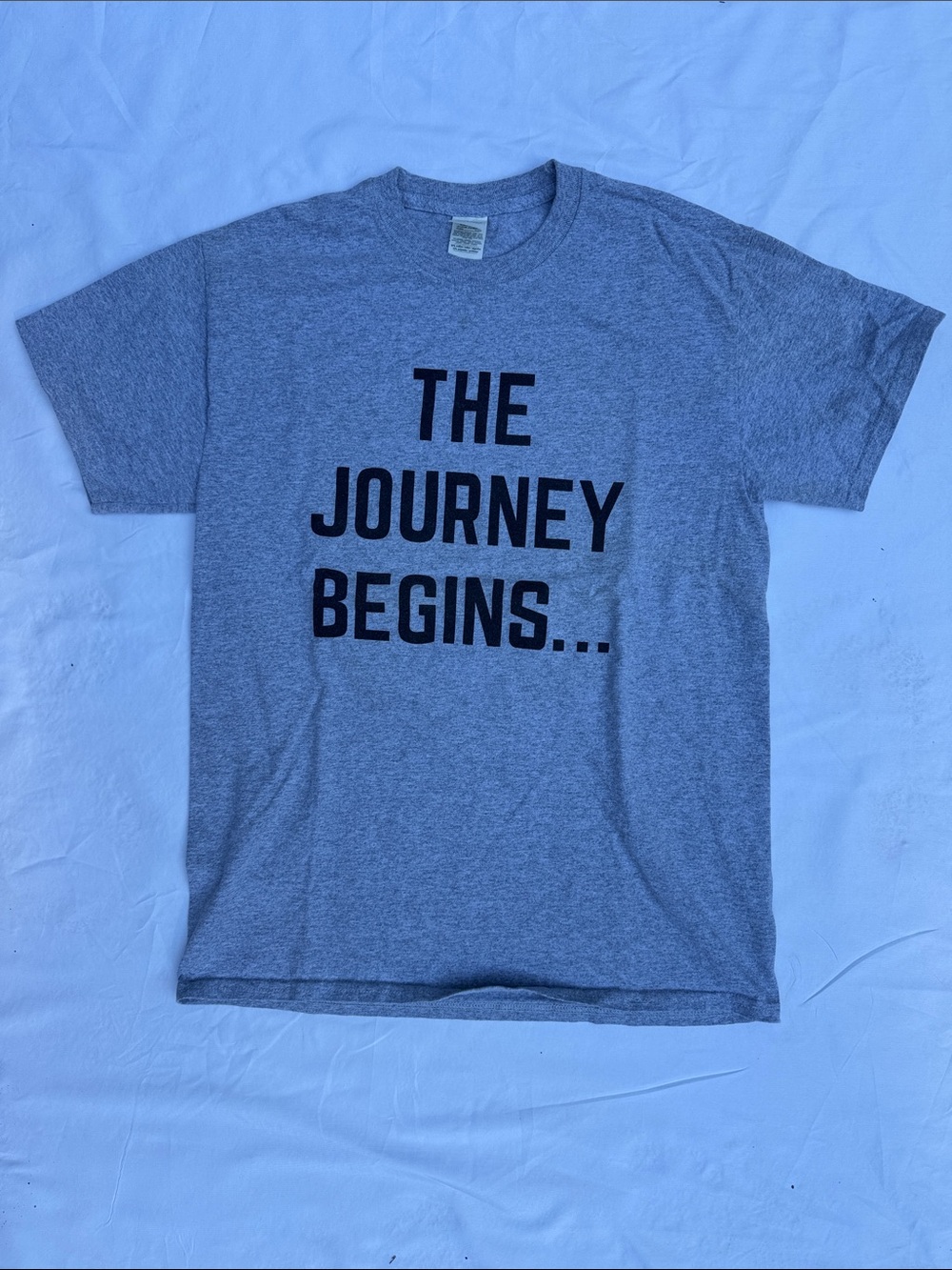 Gildan Gray Graphic Tee "The Journey Begins..."